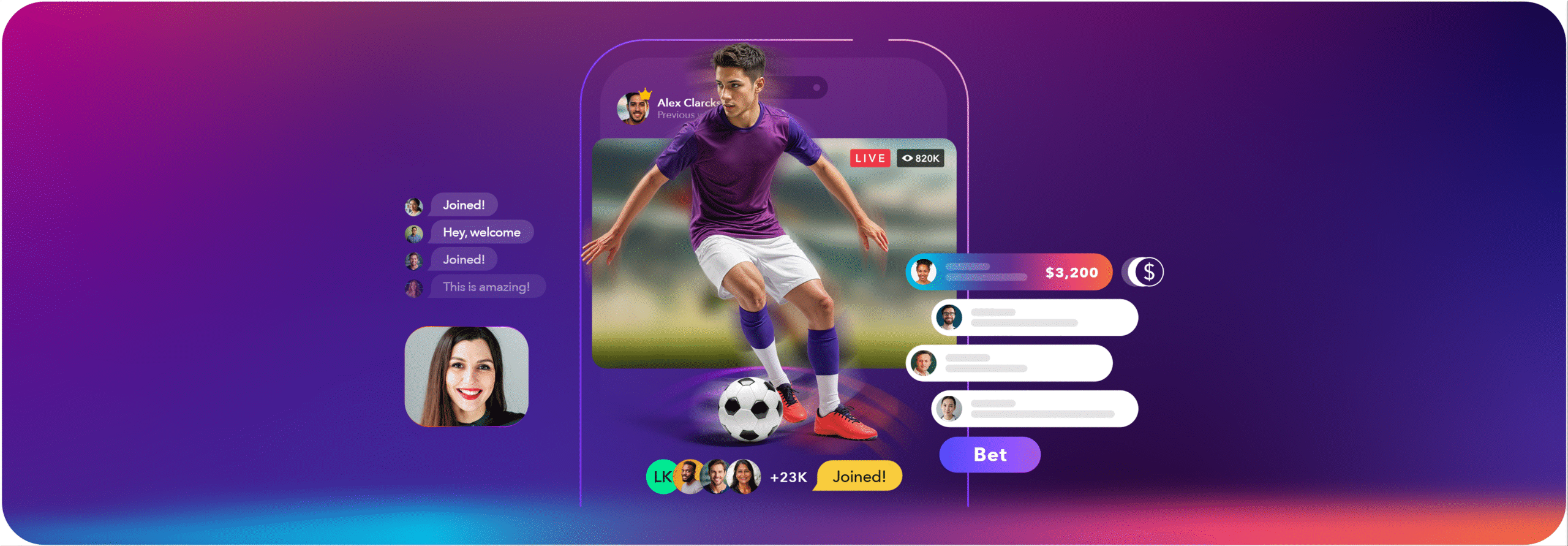 Fan engagement for live women's soccor/futbol game