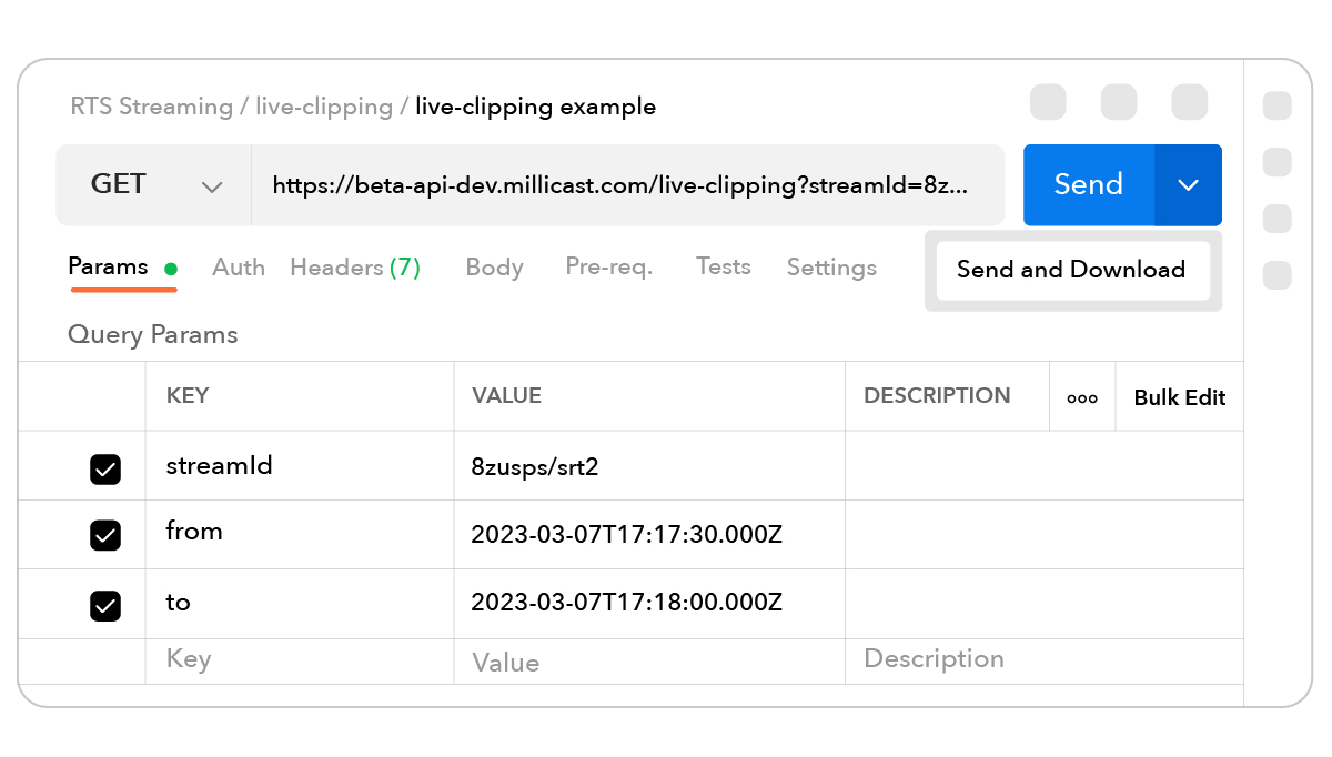 example of live clipping a segment from a longer live stream