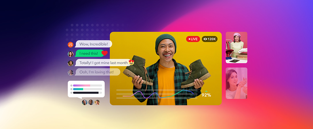  live stream of live men's shoes shopping with a man in a yellow shirt and a beanie holding two a shoe in each habd