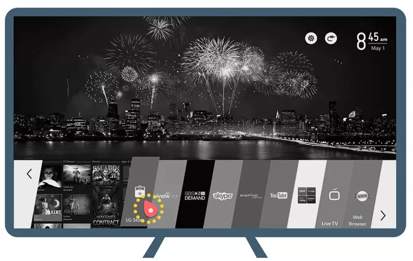 Figure 2 - LG webOS version 2018 and above allows for a hybrid navigation system of remote (keyboard) and mouse.
