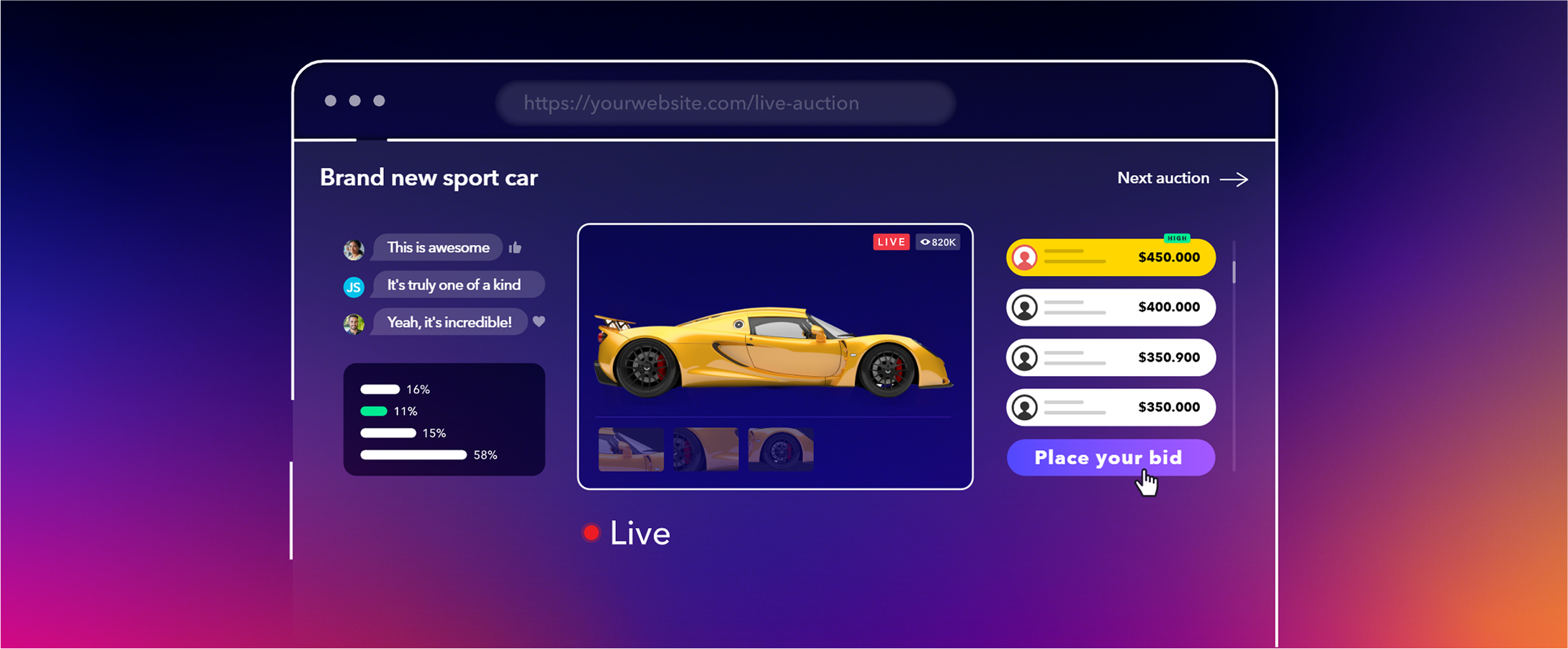  live auctions interface with automobile