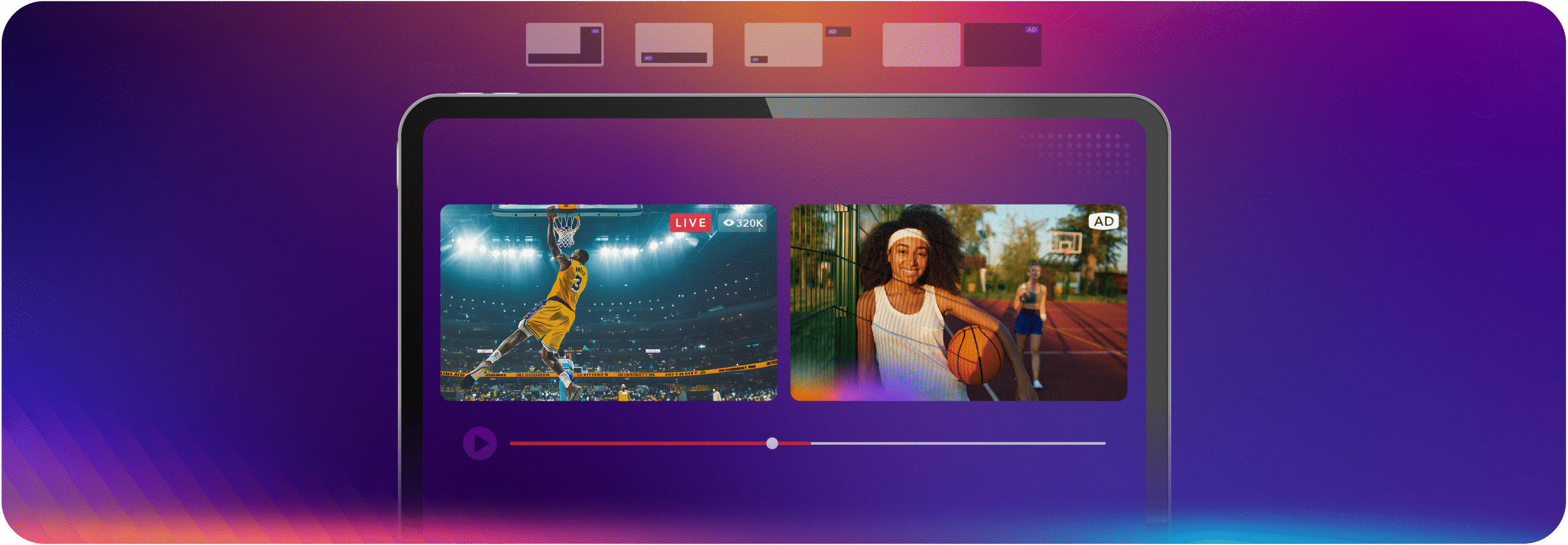 Server guided ad insertion (SGAI) layout examples