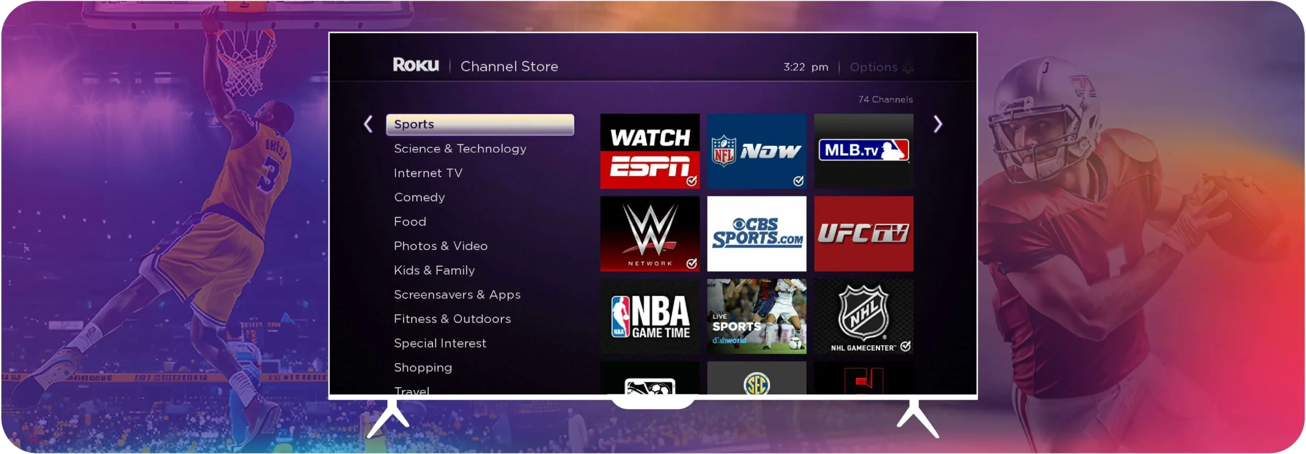 Sports fan engagement on ROKU