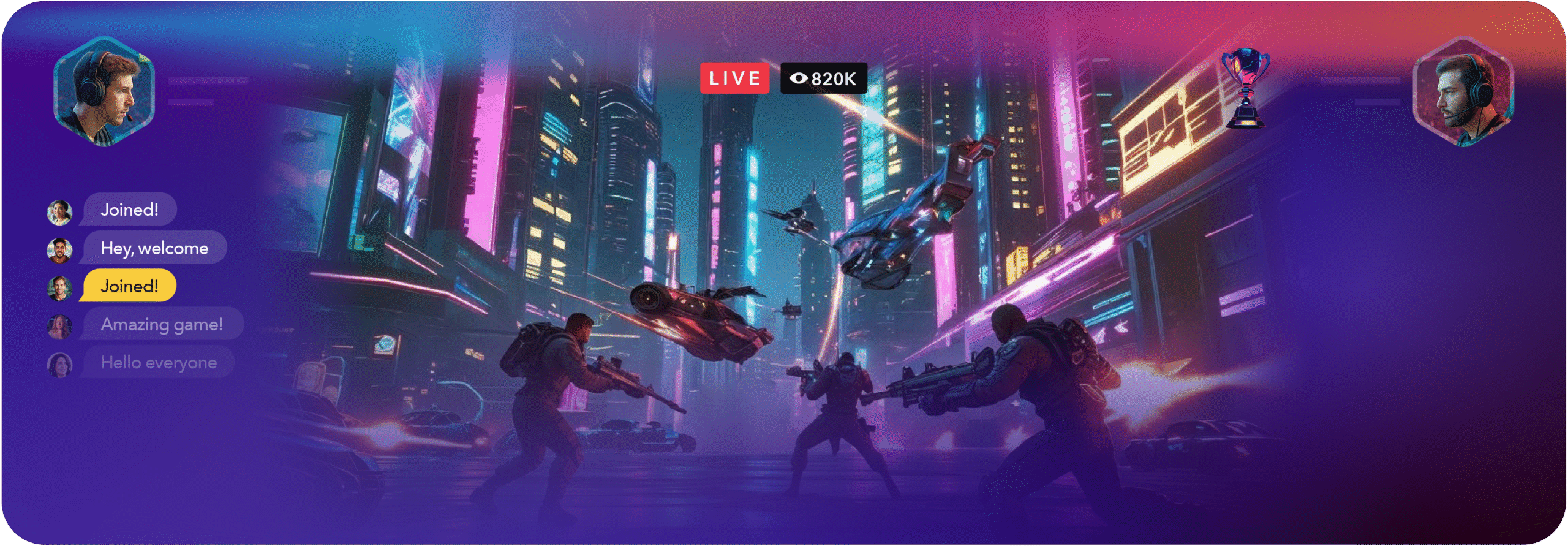 esports game stream with interactive chat